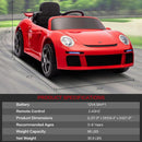 Licensed RUF CTR3 12V Kids Electric Car with Parent Remote Control, 2 Motors, 3 Speeds, LED Lights, MP3 Player | Battery Powered Ride-On Toy for Kids to Drive - Red by TinyTreasures Baby Boutique