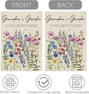Grandma's Garden Flag Welcome Sign Love Grows Here Flag Gift Flower Decoration Small Double Sided Burlap art Stained Glass Style Garden Flags 12 x 18 Inch for Outside by GreenHaven Gardens