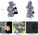 Goodeco 9.5 Inch Highland Cow with Solar Lantern – Resin Garden Decor, Outdoor Statue & Unique Highland Cow Gifts (Gray) by CozyNest Decor
