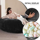 5FT，Big Bean Bag Chairs for Adults，Large beanbag with Filler Included，Memory Foam Material，Easy to Clean and Washable Corduroy Fabric，Suitable for Living Room and Bedroom (Black, 5 Foot) by CozyNest Decor