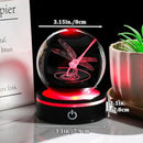 YWHL Crystal Ball 3D Dragonfly Figurine with LED Base, Dragonfly Gifts for Men Women on Christmas Birthday, Glass Animals Insect Sphere Decorative Ball for Home Decor (80mm) by GreenHaven Gardens