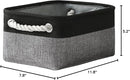 TheWarmHome Storage Basket for Organizing - 12x8x5.2 inch 1 Pack Fabric Storage Cubes, Baskets for Gifts Empty for Closet Organizer Dog Gift Cloth Toy (Grey & Black) by TinyTreasures Baby Boutique