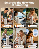 Portable Bottle Warmer for Travel, 2.5 Min Fast Heating for Breast Milk and Formula, Portable Milk Warmer with 10400mAh Long Battery, 17oz Large Capacity, Fast Charging Baby Bottle Warmer by TinyTreasures Baby Boutique