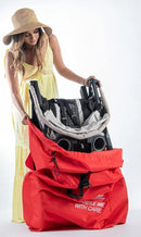 Travel Stroller Bag for Airplane, Red, 47" H x 24" W x 15" D, Fits Most Large, Single, Double, Jogging Strollers,Waterproof, Heavy-Duty Protection, Easy-to-Carry Design by TinyTreasures Baby Boutique
