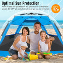 WhiteFang Deluxe Pop Up Beach Tent Sun Shade Shelter for 3-4/5-6 Person, UV Protection, Extendable Floor with 3 Ventilating Windows Plus Carrying Bag, Stakes, and Guy Lines by TinyTreasures Baby Boutique
