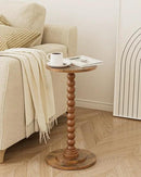 Masupu Round Side Table, Small End Table for Small Spaces, Pedestal Drink Table with Solid Wood Leg for Living Room, Bedroom, Corners(Rustic Brown) by CozyNest Decor