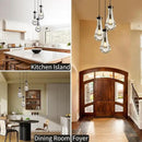 Bronze 3 Light Pendant Lighting, Raindrop Pendant Lights, Black Adjustable Hanging Rope Cluster Pendant Lighting Over Kitchen Island, Teardrop Glass Chandelier Dining Room Light Fixture by CozyNest Decor
