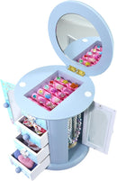 Girls Blue Cute Bunny Jewelry Box Organizer - Kids Gift for Little Girls by TinyTreasures Baby Boutique