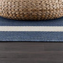 CAMILSON Outdoor Rug 8x10, Modern Outside Rugs for Patios Porches Waterproof Durable Washable Non-Shedding, Easy-to-Clean Indoor Outdoor Area Carpet (8 x 10, Bordered - Blue/White) by GreenHaven Gardens
