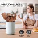 Zulay Kitchen 9-Piece Teak Wooden Utensils for Cooking - Natural Teak Utensil Set with Premium Gift Box - Non-Stick Wooden Spoons for Cooking - Kitchen Gift Set - Comfortable Grip Wooden Utensil Set by CozyNest Decor