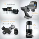 SpectrumOI TourStar Pro 90 AZ Telescope for Adults Astronomy Gifts Premium AZ Refractor Telescope 90mm 660mm Focal Lenght with Aspherical Eyepiece Phone Adapter by TinyTreasures Baby Boutique
