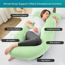 Sasttie Pregnancy Pillows for Sleeping, U Shaped Cooling Full Body Pillow with Removable Cover, Pregnant Women Must Haves, Maternity Essential, Light Green by TinyTreasures Baby Boutique