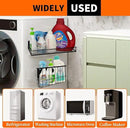 Bruda 2 Pack Magnetic Storage Rack for Spice, Magnetic Organization Shelf for Refrigerator, Fridge, Washing Machine, Oven, Coffee Maker, Metal Peg Board, Stacked Washer and Dryer 010 by CozyNest Decor