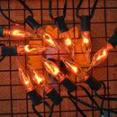 12.8Ft C7 Christmas Lights Flickering Flame String Lights with 12 Pack Clear Flame E12 Light Bulbs(2 Spare), Great for Christmas Decorations Indoor Outdoor Home Patio Party Lights, Green Wire by GreenHaven Gardens