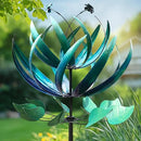 LimeHill Wind Spinner for Yard and Garden - Large Metal Windspinners for Outdoor Decorations (Blue Lotus (24 X 84 Inches)) by CozyNest Decor