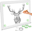Phylosal Magnetic A4 Light Pad, Super Bright Light Box with Side Button, Diamond Art Light Board, Lightbox for Tracing and Drawing, USB Power Artcraft Light Table for Sketching, Weeding Vinyl (White) by TinyTreasures Baby Boutique