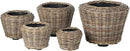 Rattan Kobo Indoor Outdoor Planter Basket with Plastic Pot Medium 35 Gallon Soil Capacity by CozyNest Decor