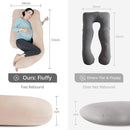 MOON PARK Pregnancy Pillows for Sleeping - U Shaped Full Body Maternity Pillow with Removable Cover - Support for Back, Legs, Belly, HIPS - 57 Inch Pregnancy Pillow for Women - Brown by TinyTreasures Baby Boutique