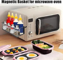 Magnetic Basket, Magnetic Shelf for Fridge, Magnetic Spice Rack Wire Mesh Magnetic organizer Holder Accessories for Office Kitchen Classroom Storage, Black-High, 9.44" x 4" x 3.14" by CozyNest Decor