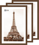 VCK 20x30 Brown Poster Frame 3 Pack, Wood Picture Frame with Exclusive Wood Grain, Wall Mounting Hanging by CozyNest Decor