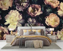 Dark Vintage Floral Wallpaper Large Peony Flowers Wall Mural Bedroom (Not Peel and Stick) by CozyNest Decor