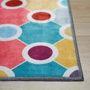 Machine Washable Polka Dot Rug for Kids Area - Multicolor Soft Rug for Nursery/Playroom/Classroom - 5x8 by CozyNest Decor