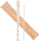 Recorder Instrument for Beginner Kids Adults,8-Hole Soprano Descant Recorder Music Flute with with Cleaning Rod & Leather Case For School Student Home Entertainment(2-Wood Beige) by TinyTreasures Baby Boutique