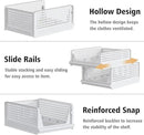 5 Pack Stackable Plastic Storage Basket Closet Organizer Bin Foldable Clothes Organizer Storage Drawer Shelf Container for Living Room Bathroom Kitchen Office (5L) by CozyNest Decor
