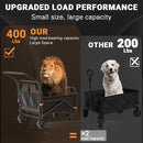 LEVELEVE Heavy Duty Folding Wagon - 2-in-1 Collapsible Cart, 400lb Capacity, All-Terrain Wheels w/Brakes & Side Pockets (Brown) by GreenHaven Gardens