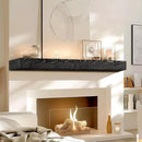 48x7x3 Fireplace Mantel - Solid Rustic Wood - Wall Mounted Floating Shelf with Invisible Heavy Duty Steel Bracket (Weathered Black) by CozyNest Decor