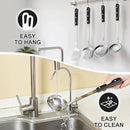 Pleafind 4-Pcs Cooking Utensils Set, Stainless Steel Kitchen Utensils, Mirror Polished Kitchen Essentials Set Include Wok Ladle, Slotted Spoon, Wok Spatula ＆Slotted Spatula, Dishwasher Safe by CozyNest Decor