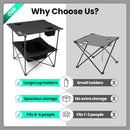 Folding Camping Table, Portable Outdoor Picnic Table, Rectangular Lightweight Camp Table with Storage, Cup Holder and Carry Bag for Barbeque Beach Camping and Tailgate by GreenHaven Gardens