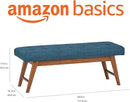 Amazon Basics Modern Haraden Upholstered Button-Tufted Bench, Blue, 16 x 44 x 17 in (Previously Rivet brand) by CozyNest Decor