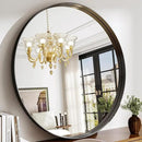 48 Inch Round Bathroom Mirror - Wall Mounted Circle Mirror with Metal Frame, Modern Mirror Suitable for Bathroom, Vanity, Entryway, Living Room, Wall Decor,Black by CozyNest Decor