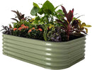 Vego garden Raised Garden Bed Kits, 17" Tall 6 in 1 Modular Metal Raised Planter Bed for Vegetables Flowers Patio Ground Planter Box-Olive Green by GreenHaven Gardens