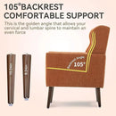 Accent Chair Set of 2, Upholstered Armchair with Pillow, Fabric Single Sofa Chair with Lounge Seat and Wood Legs Accent Chair for Living Room Small Spaces (Orange, Set of 2) by CozyNest Decor
