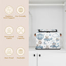 Rectangular Storage Baskets for Shelves - Waterproof Foldable Laundry Basket, Nursery Hamper, Reusable Toy Bin for Organizing Toys, Books, Clothes, Closet 14"x10.2" x10.4" (Little Bear) by TinyTreasures Baby Boutique
