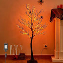 LITBLOOM Halloween Tree with Lights Plug in 4FT 150 Orange Fairy Lights, Lighted Black Spooky Tree for Indoor Outdoor Home Fall Halloween Decoration by CozyNest Decor