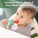 Haakaa Baby Fruit Food Feeder & Mini Freezer Nibble Tray Combo, Breastmilk Popsicle Molds for Cooling Relief, BPA Free Silicone Feeder for Safe Infant Self Feeding, 4 Month+ (Pea Green) by TinyTreasures Baby Boutique