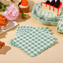350 Pcs Sage Green Gingham Paper Plates and Napkins Party Supplies - Sage Green and White Checkered Plates Scalloped Plaid Plate for Birthday Dinner Picnic BBQ Party Decorations, Serve 50 Guests by CozyNest Decor
