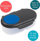 b.box Snack Box for Kids & Toddlers: 2 Compartment Snack Containers, Mini Bento Box, Lunch Box. Leak Proof, BPA free, Dishwasher safe. School Supplies. Ages 4 months+ (Blue Slate, 12oz capacity) by TinyTreasures Baby Boutique