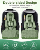 Infant Car Seat Head Support with Extra Shoulder Covers Set, Thickened Carseat Cushion for Baby, Breathable Newborn Carseat Insert for Stroller Swing by TinyTreasures Baby Boutique