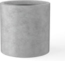 Kante 12.6" Dia Round Concrete Planter, Modern Style Large Cylindrical Plant Pot with Drainage Hole and Rubber Plug for Indoor Outdoor Patio, Natural Concrete by GreenHaven Gardens