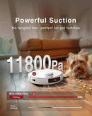 Yeedi M12 Ultra Plus Robot Vacuum and Mop, Upgrade 11800Pa Strong Suction, ZeroTangle Technology, TruEdge Deep Mopping, Auto Mop Washing/Drying, Auto-Lift Mopping, Mini Omni Station, White by CozyNest Decor