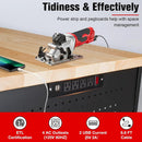 48" Workbench with Drawers, Work Benches for Garage with Strip Light, Adjustable Work Table with Large Pegboard, 2000 LBS Heavy Duty Table with Power Outlet Rubber Wood for Garage, Office by GreenHaven Gardens