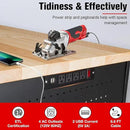 60" Workbench with Drawers, Work Benches for Garage with Strip Light, Adjustable Work Table with Large Pegboard, 2000 LBS Heavy Duty Table with Power Outlet Rubber Wood for Garage, Office by GreenHaven Gardens
