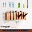 Wall Mounted Piano Key Hanger | Flip Style Hook | Entrance Wall Art Hook, Made of Oak Wood (3 Times Painted, 4 Times Polished) (Walnut-Beech, 6Hooks) by CozyNest Decor