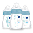 MAM Premium Glass Baby Bottles, Easy Switch Between Breast and Bottle, Feel Good Slow Flow, Newborn Essentials Must Have, 0+ Months, BPA Free, 6oz, Boy, 3 Pack by TinyTreasures Baby Boutique