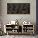 IARTTOP Large Black Framed Wood Wall Art for Living Room Abstract Modern Wooden Wall Decor Neutral Geometric Wall Sculpture Bedroom Office 20x40 Inch by CozyNest Decor