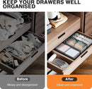 DIMJ Drawer Organizer Clothes 18 Pack - Foldable Baby Organizers and Storage & Dresser Organizer for Bedroom, Closet - Nursery Organization Dresser Dividers for underwear, Sock,Bra, Belt, Tie, Gray by CozyNest Decor